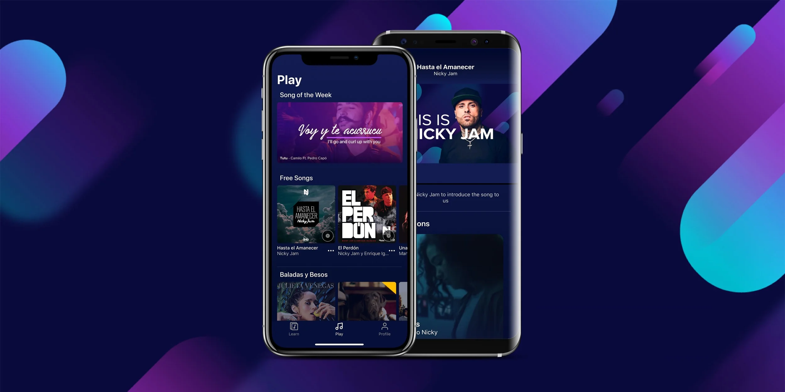An image depicting Lirica, an app developed in React Native by our team of React Native developers