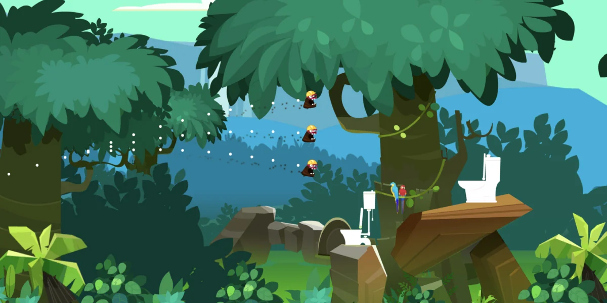 An image depicting Angry Turds- A slingshot game that we developed for WaterAid