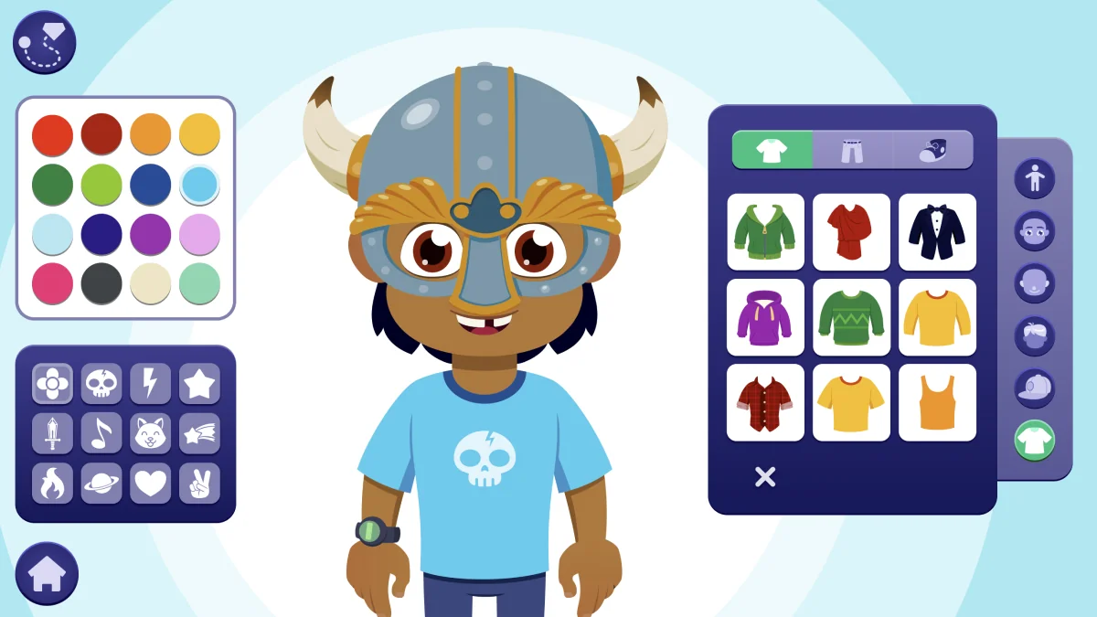 An image depicting the Avatar Builder in Maths Whizz