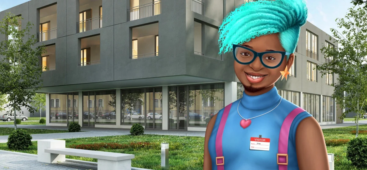 An image showing Shay, one the supportive adult characters in the Relationship Goals game