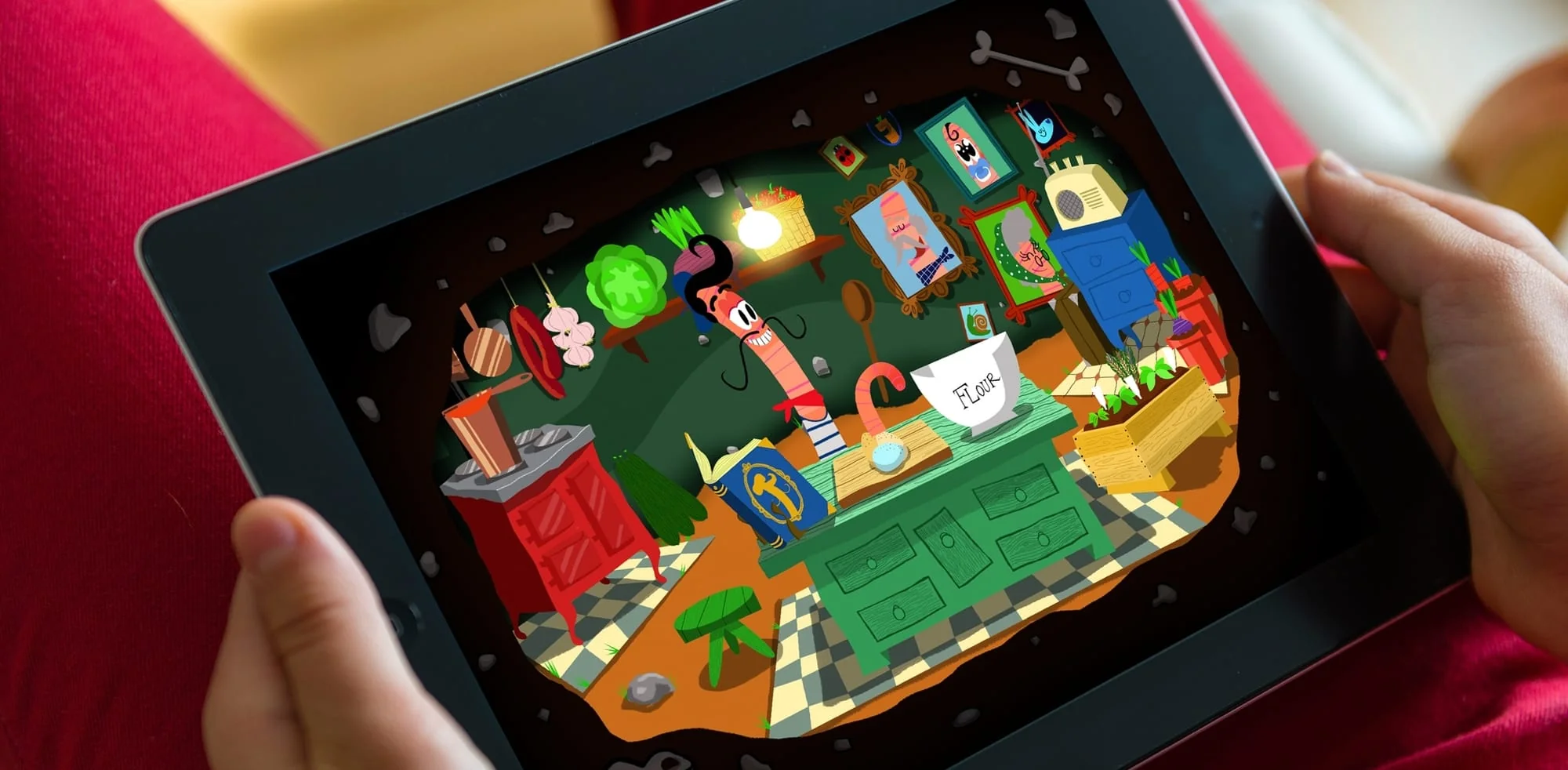 Henri Le Worm is an educational cooking app for kids, with stories narrated by Simon Pegg, and recipes by Raymond Blanc. Our team of children’s app designers brought Henri and his friends to life. As educational app developers, we were involved from concept development, through to character design, illustration, animation, UX design and mobile app development for iOS and Android. 