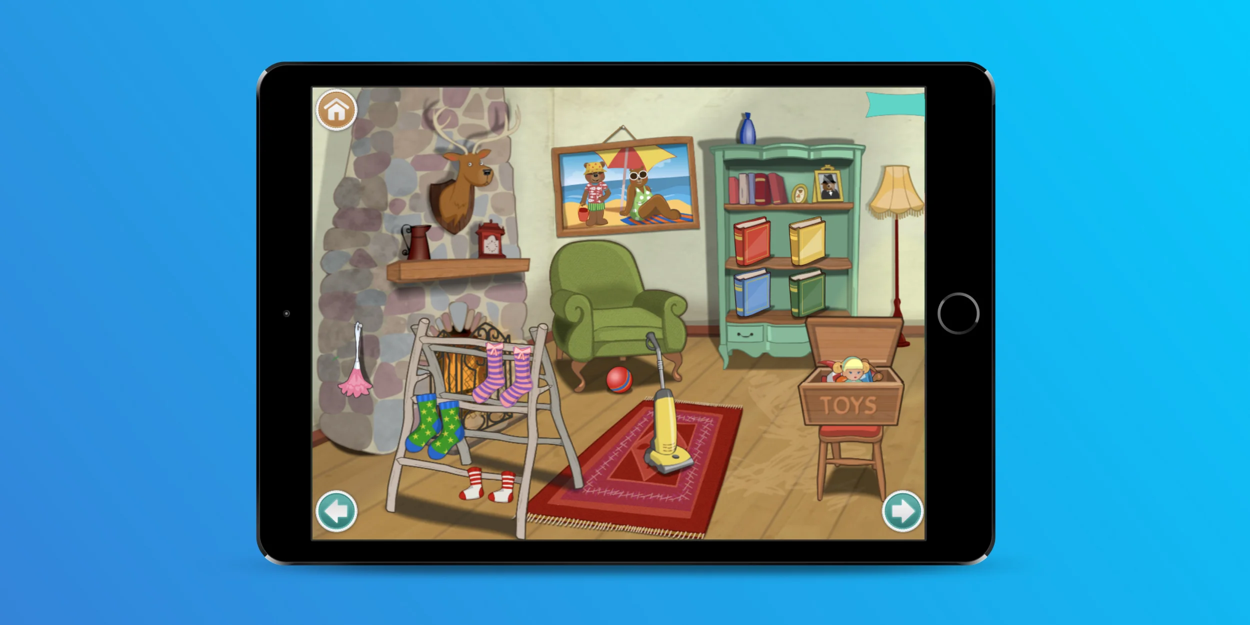 Screenshots from the Justin's World app featuring Cbeebies superstar Justin Fletcher