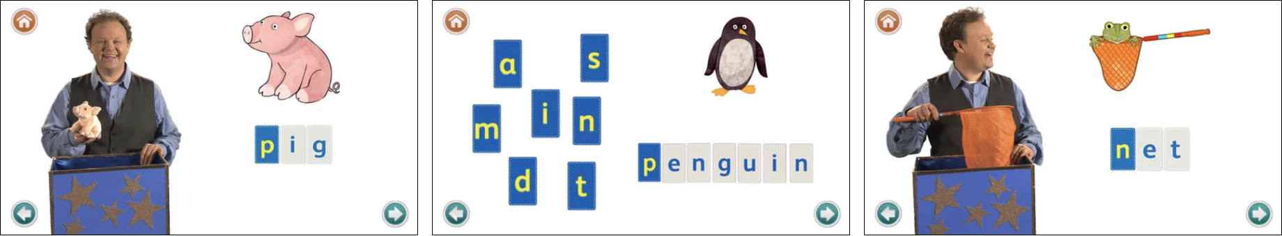 Screenshots from the LetterSounds App