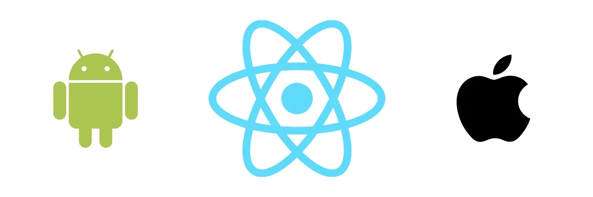 An image depicting React Native, Apple and Android logos