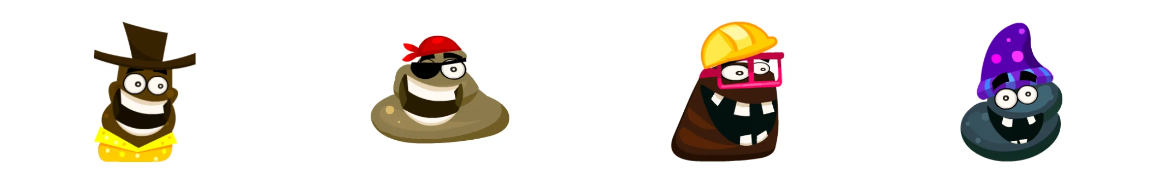 Characters from the Angry Turds game that we created for WaterAid