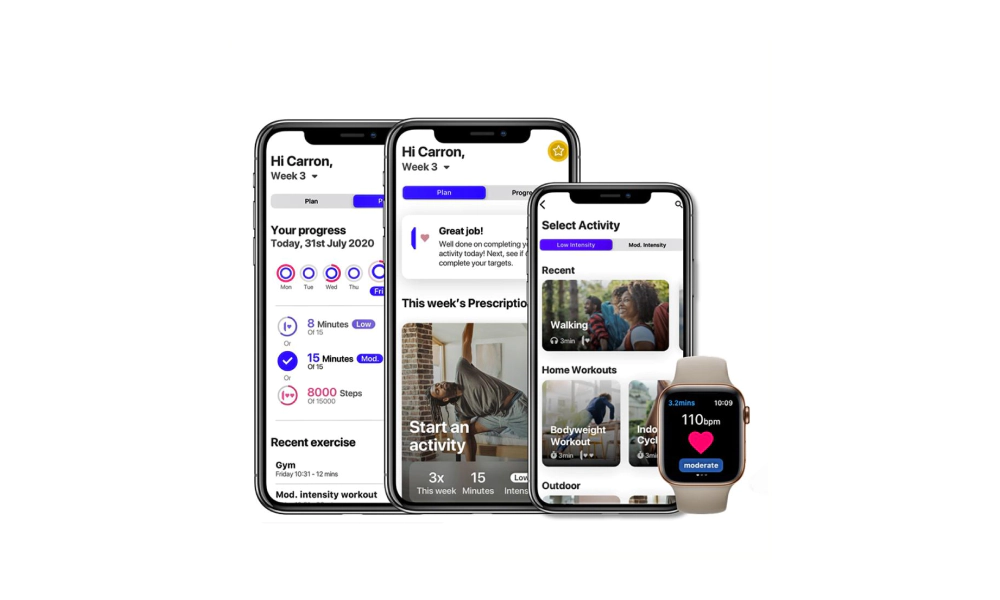 An image depicting EXi Exercise Prescription App